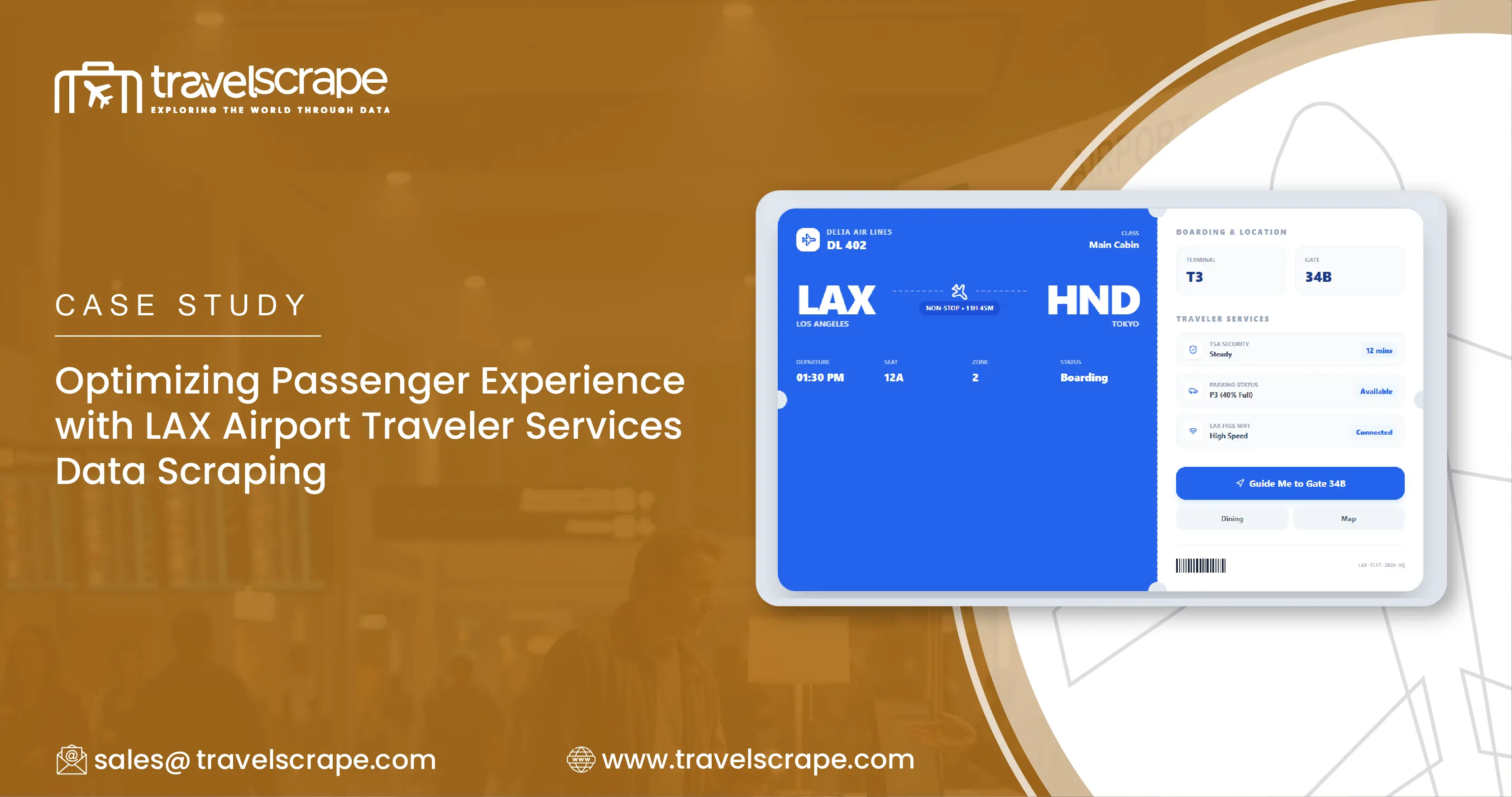 Leverage LAX Airport Traveler Services Data Scraping